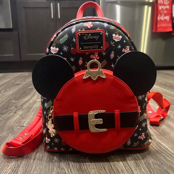 NWT! Loungefly Disney Mickey Mouse Ornament Holiday Mini Backpack - Picture 1 of 6